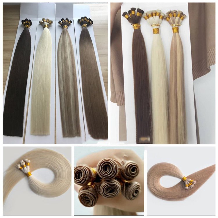 Raw Unprocessed Cuticle Aligned 100% Human Hair Extension Hand Tied Hair Weft
