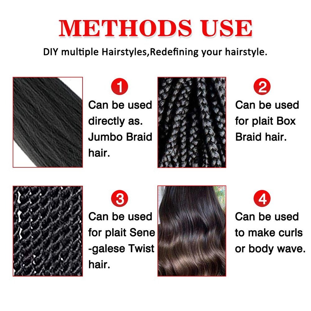 Synthetic Pre Stretch Easy Braid Fiber Crochet Twist Braids Yaki Texture Hair Extensions Stretched Ombre Braids
