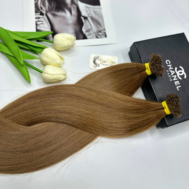 Wholesale 100% Natural Straight #20 Keratin Vietnamese Hair Extensions Hot Fashionable Flat Tip Sun Hair 30 Inch Bundle