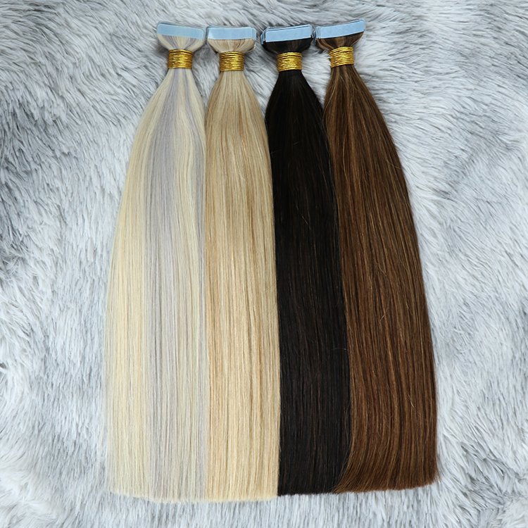 Hot Sale 12A Russian Double Drawn Blond Tape Ins Raw Virgin 100% Natural Tape In Human Hair Extension
