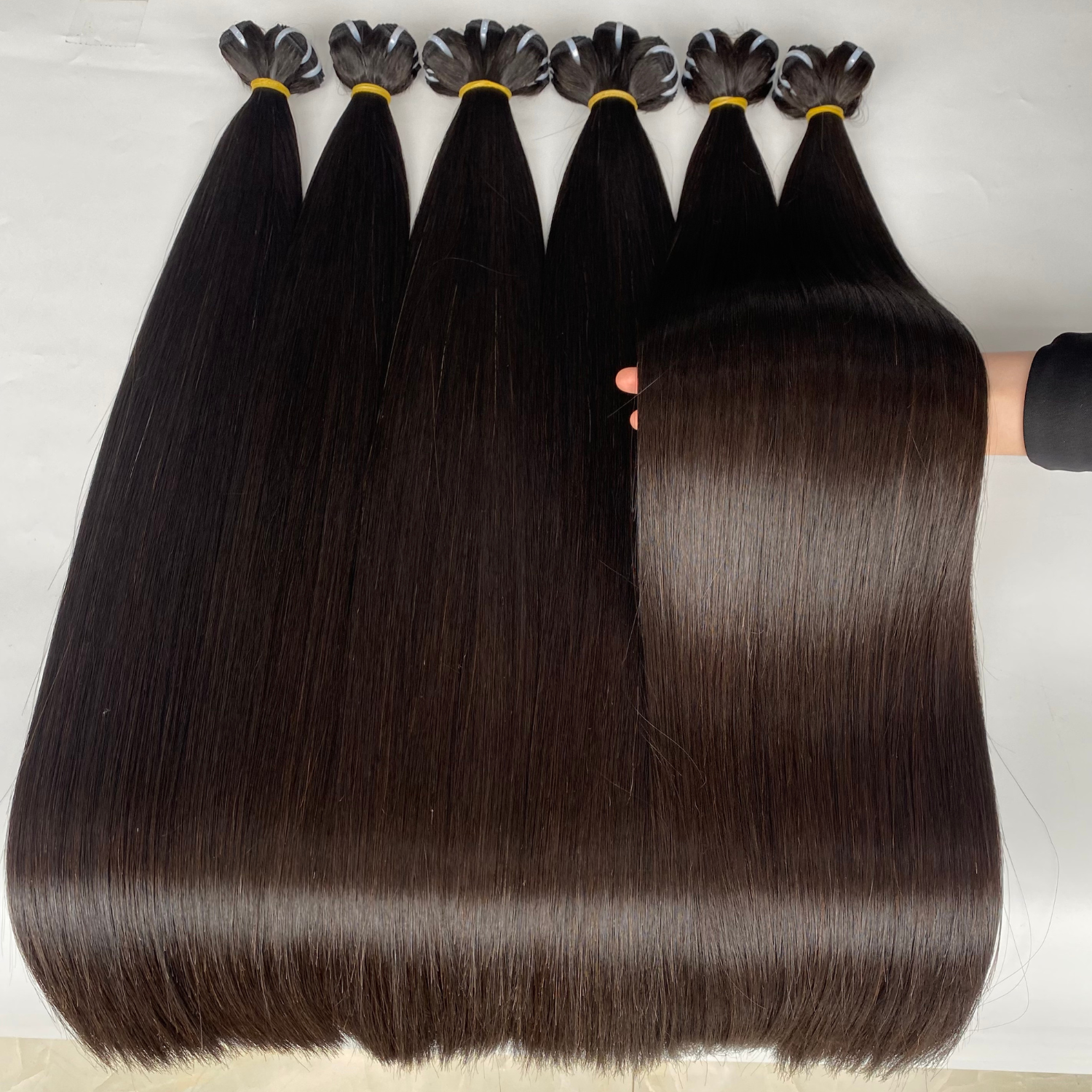 100% Vietnamese Raw Human Hair Bundles Wholesale Factory Price, Weft Hair Extensions, Customize Color, 1 Bundle Per 100 grams