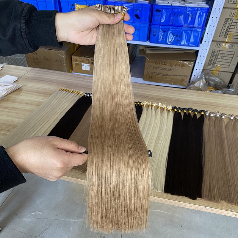 Lasting Long Time Invisible Itip Human Hair Extensions Straight No Tangling