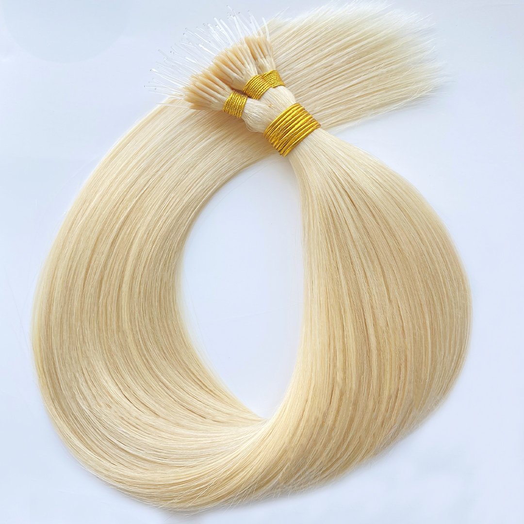 Double Drawn Factory Wholesale European Virgin Cuticle Hair Metal Nano Tip Hair Extension