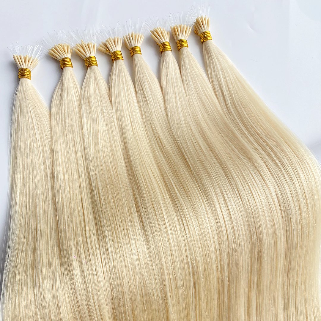 Double Drawn Factory Wholesale European Virgin Cuticle Hair Metal Nano Tip Hair Extension