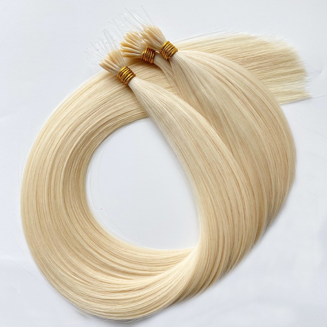 Double Drawn Factory Wholesale European Virgin Cuticle Hair Metal Nano Tip Hair Extension