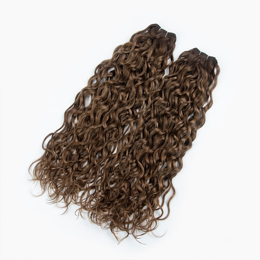 Salon quality cuticle aligned raw russian hair bundles one donor double drawn wavy machine double weft hair extensions