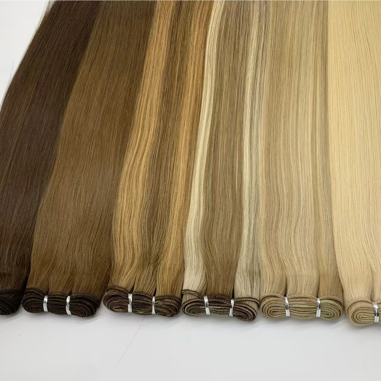 Invisible Thin Genius Weft 100% Human Hair Weft Thick Ends Genius Weft Human Hair Extension Scale-Preserved Hair Extensions