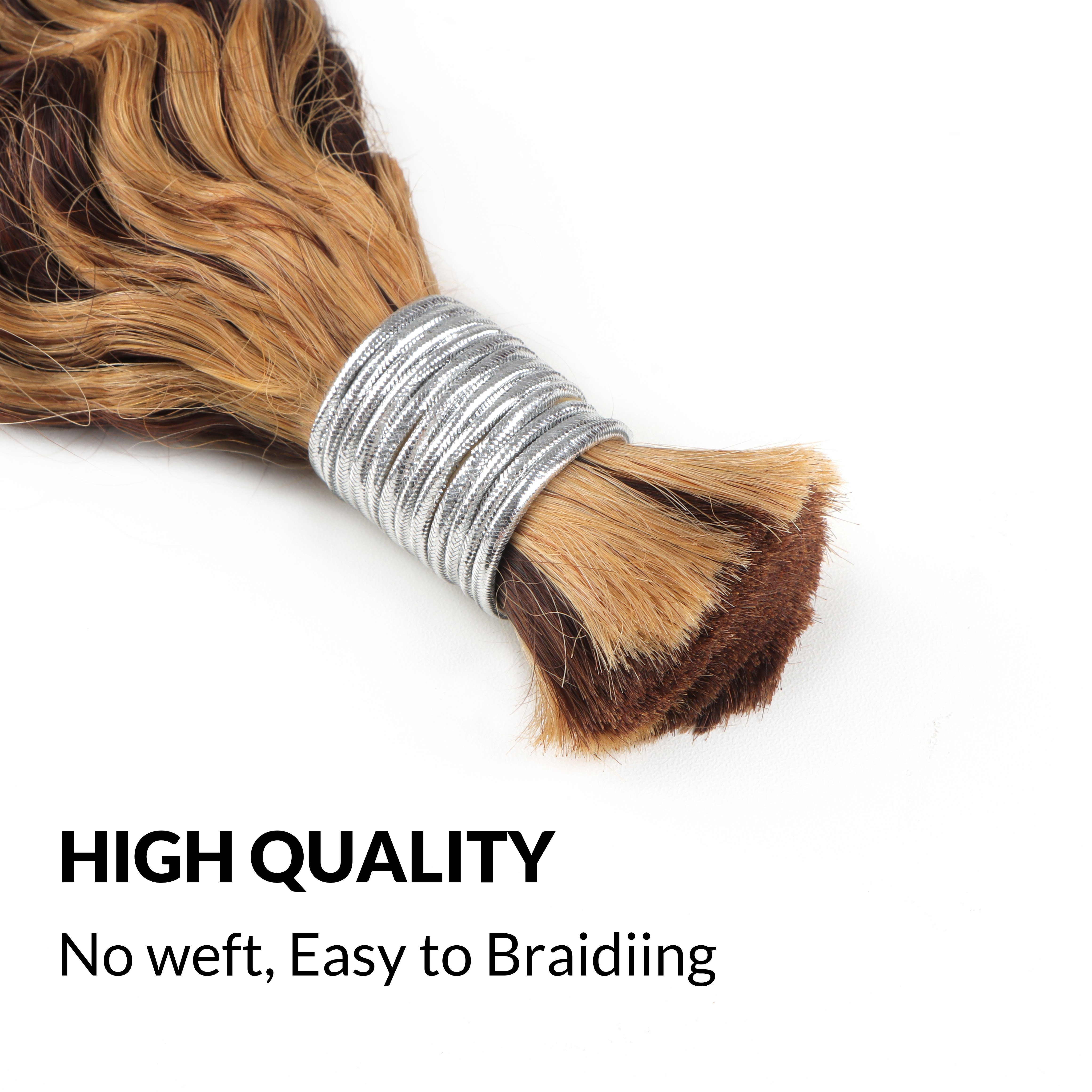 VAST Ombre Highlight Color #4/27 |Bulk Hair Deep Wave| Human Braiding Hair for Micro Braids