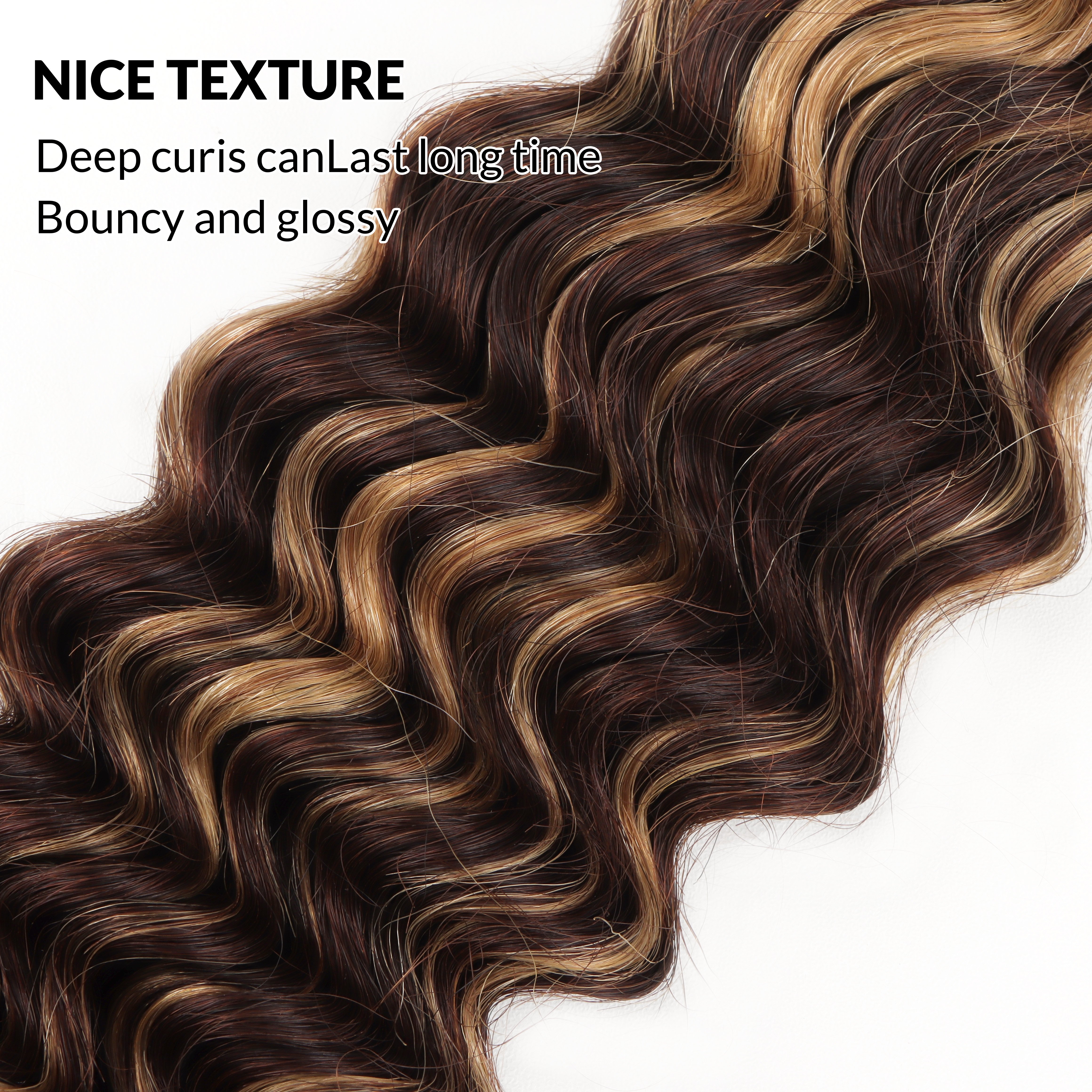 VAST Ombre Highlight Color #4/27 |Bulk Hair Deep Wave| Human Braiding Hair for Micro Braids