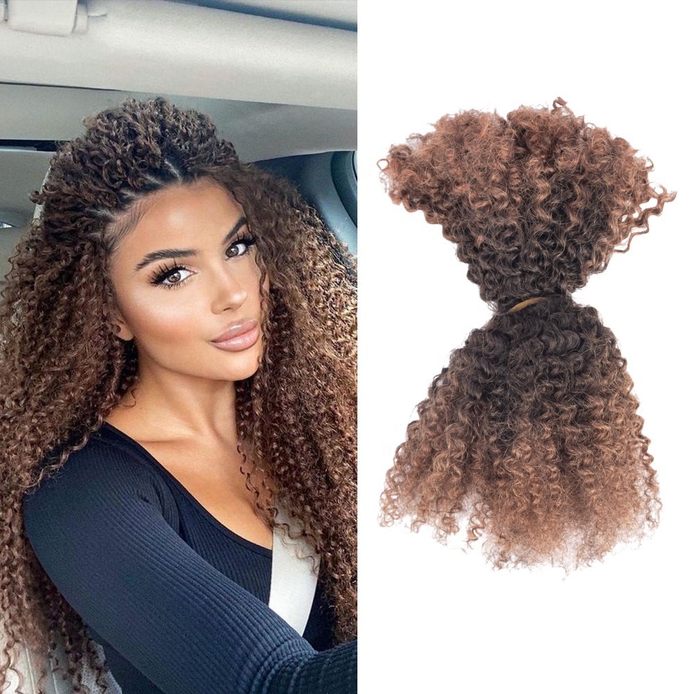 Hot Selling 100% Human Virgin Hair 30g Ombre Color 30/4/30 Afro Kinky Bulk Human Hair For Twisting Braiding