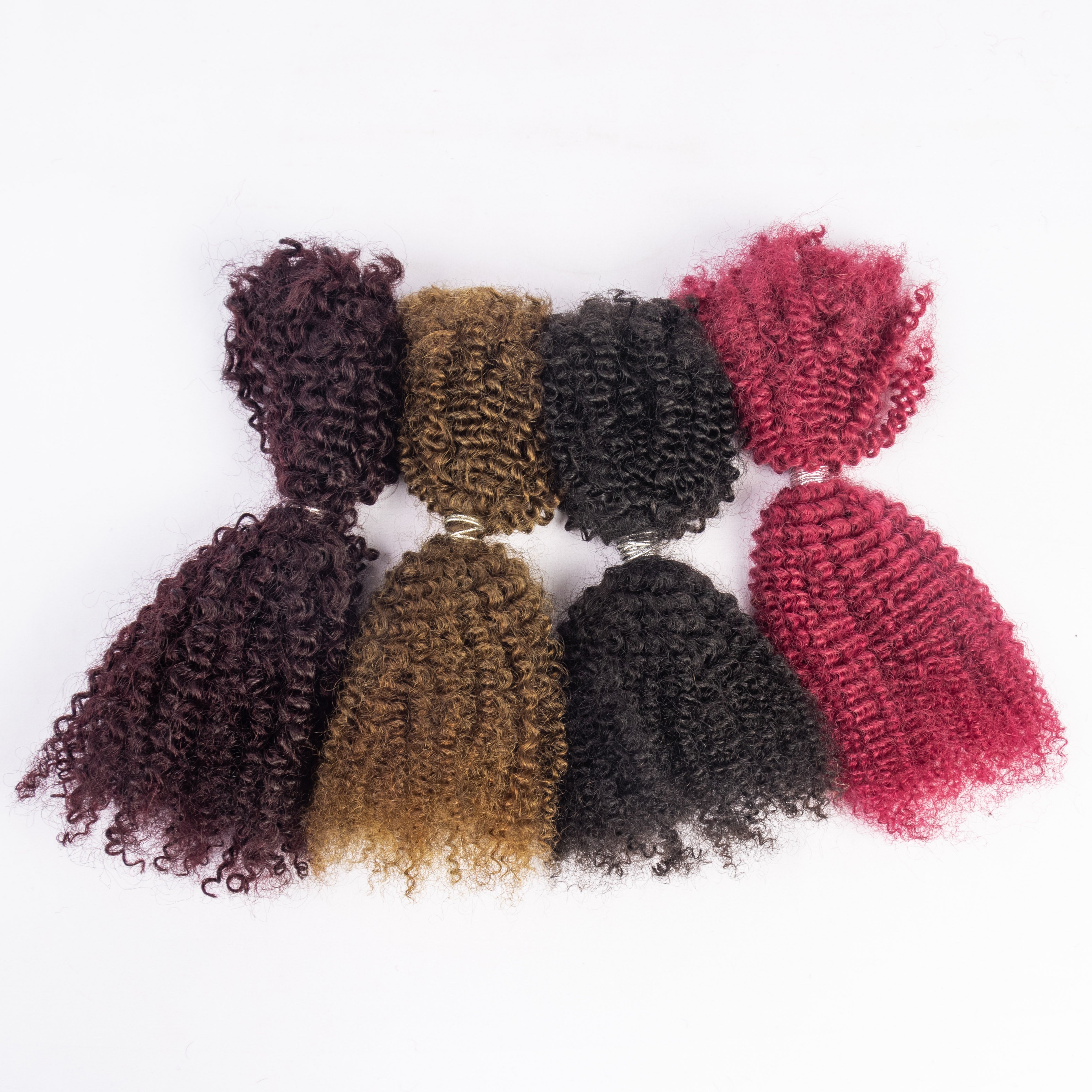 Hot Selling 100% Human Virgin Hair 30g Ombre Color 30/4/30 Afro Kinky Bulk Human Hair For Twisting Braiding