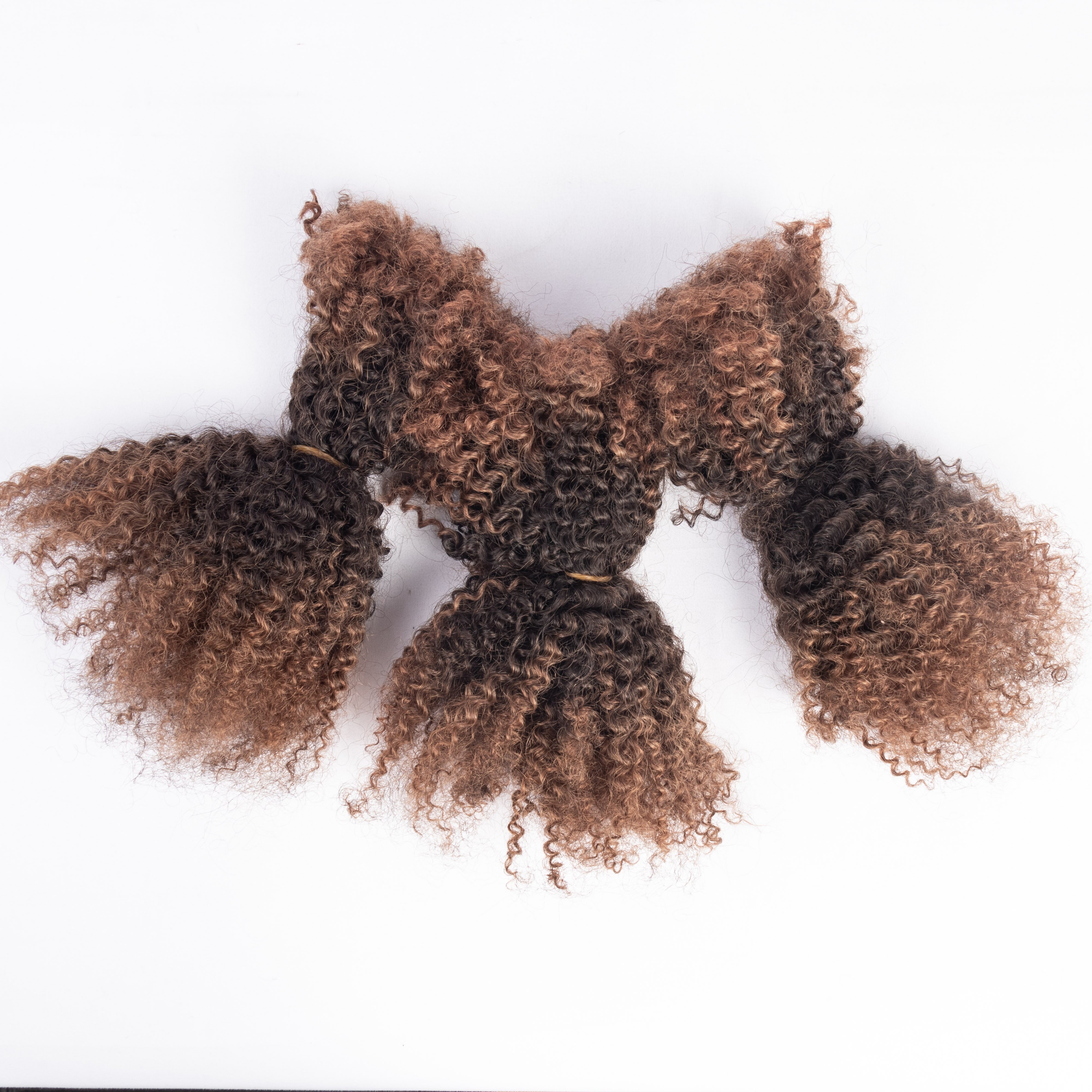 Hot Selling 100% Human Virgin Hair 30g Ombre Color 30/4/30 Afro Kinky Bulk Human Hair For Twisting Braiding