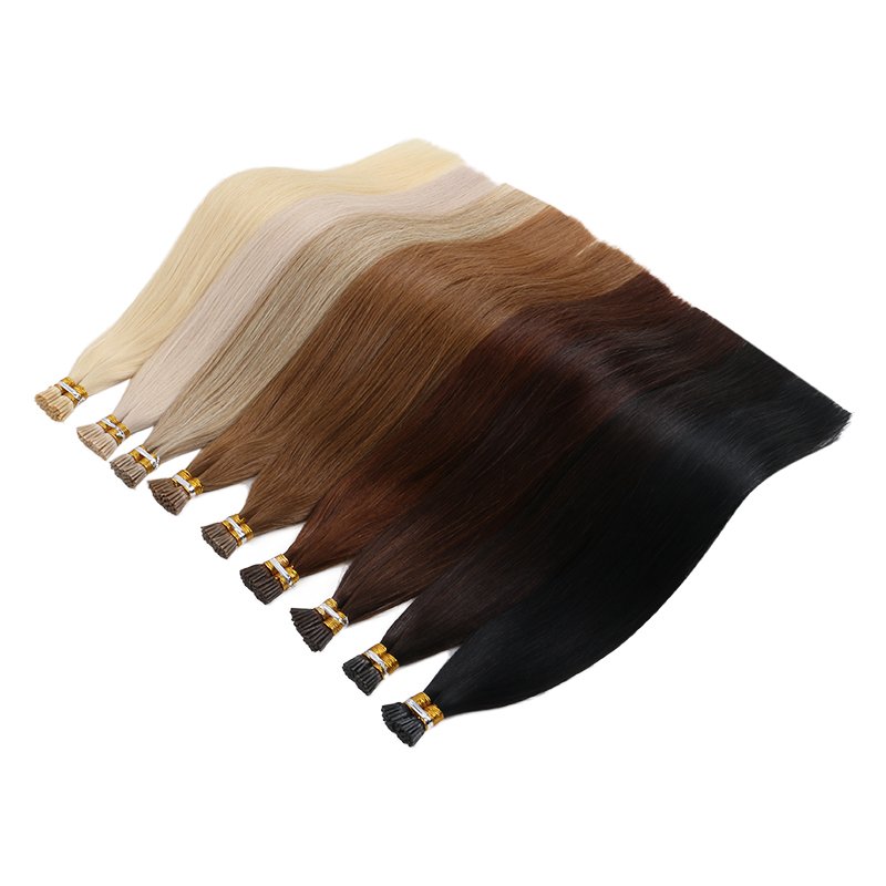 High quality factory wholesale 8''-34'' Cuticle Aligned Raw Virgin Remy i tip human hair extensions