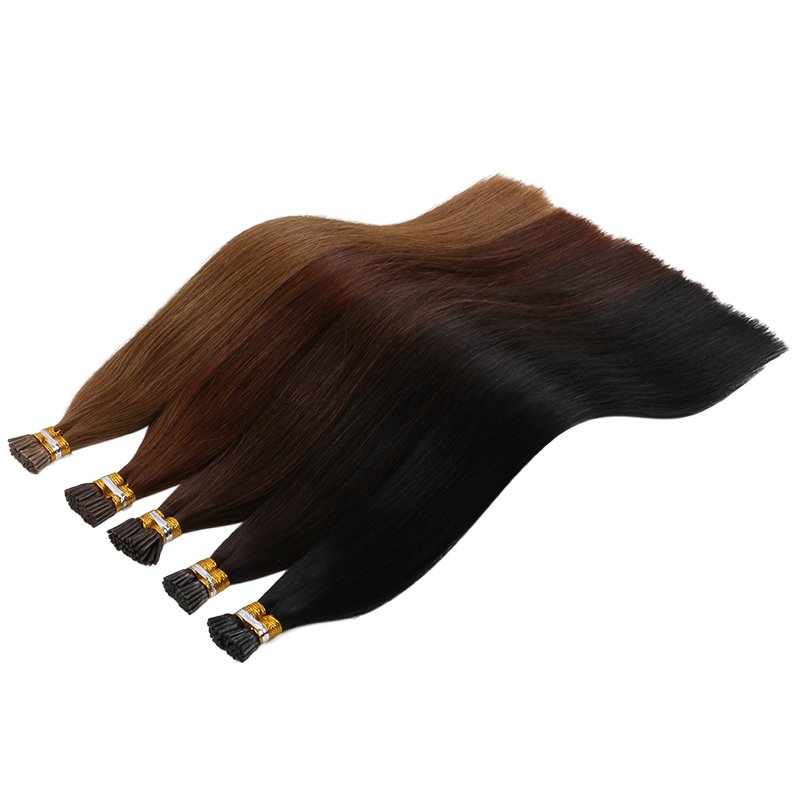 High quality factory wholesale 8''-34'' Cuticle Aligned Raw Virgin Remy i tip human hair extensions
