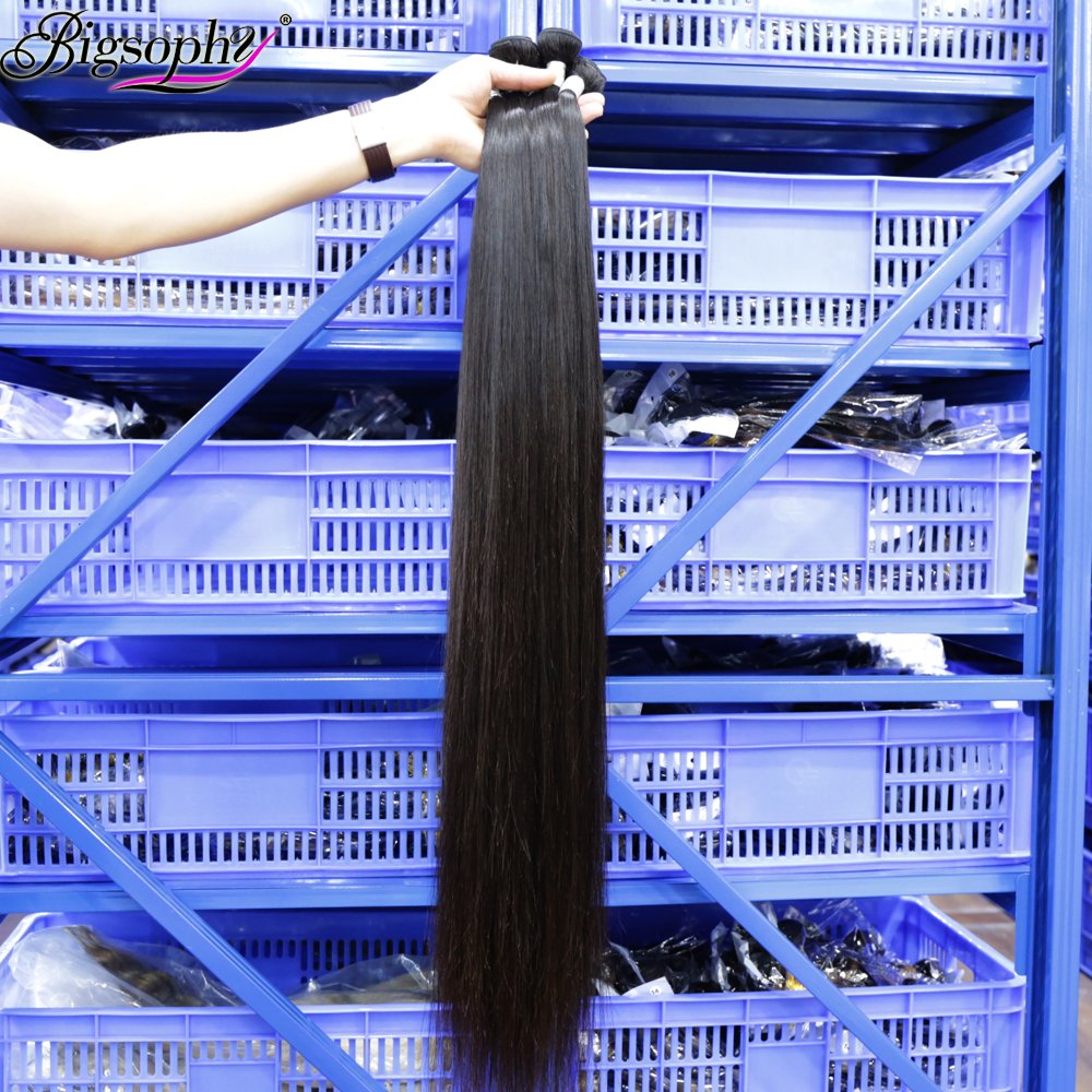 Bundle hair vendors brazilian human hair 28 30 32 34 36 40 inches virgin bone straight human hair products for black women