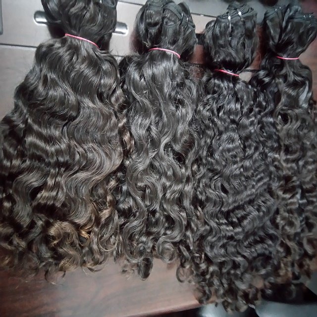 Deep Curly Weft Hair Bundles Virgin Remy Human Hair Extensions 20-28-30 Inches Natural Waves Styles Include Waves and Curls