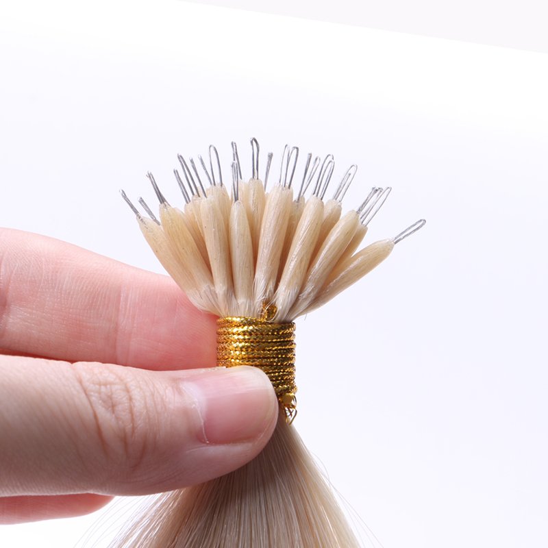 New Arrival Thick End nano tip hair extensions(light color) 1g strand nano ring tip micro bead remy Russian human hair extension