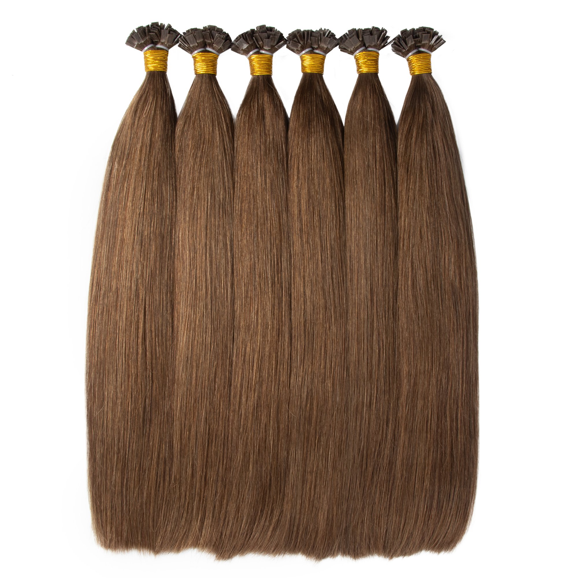 Fast delivery double drawn keratin extensions virgin Russian human hair dark brown pre-bonded keratin tip human hair extensions