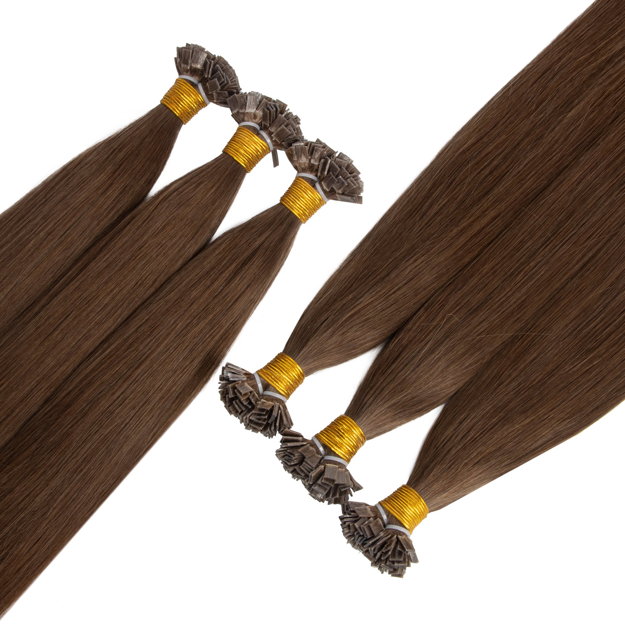 Fast delivery double drawn keratin extensions virgin Russian human hair dark brown pre-bonded keratin tip human hair extensions