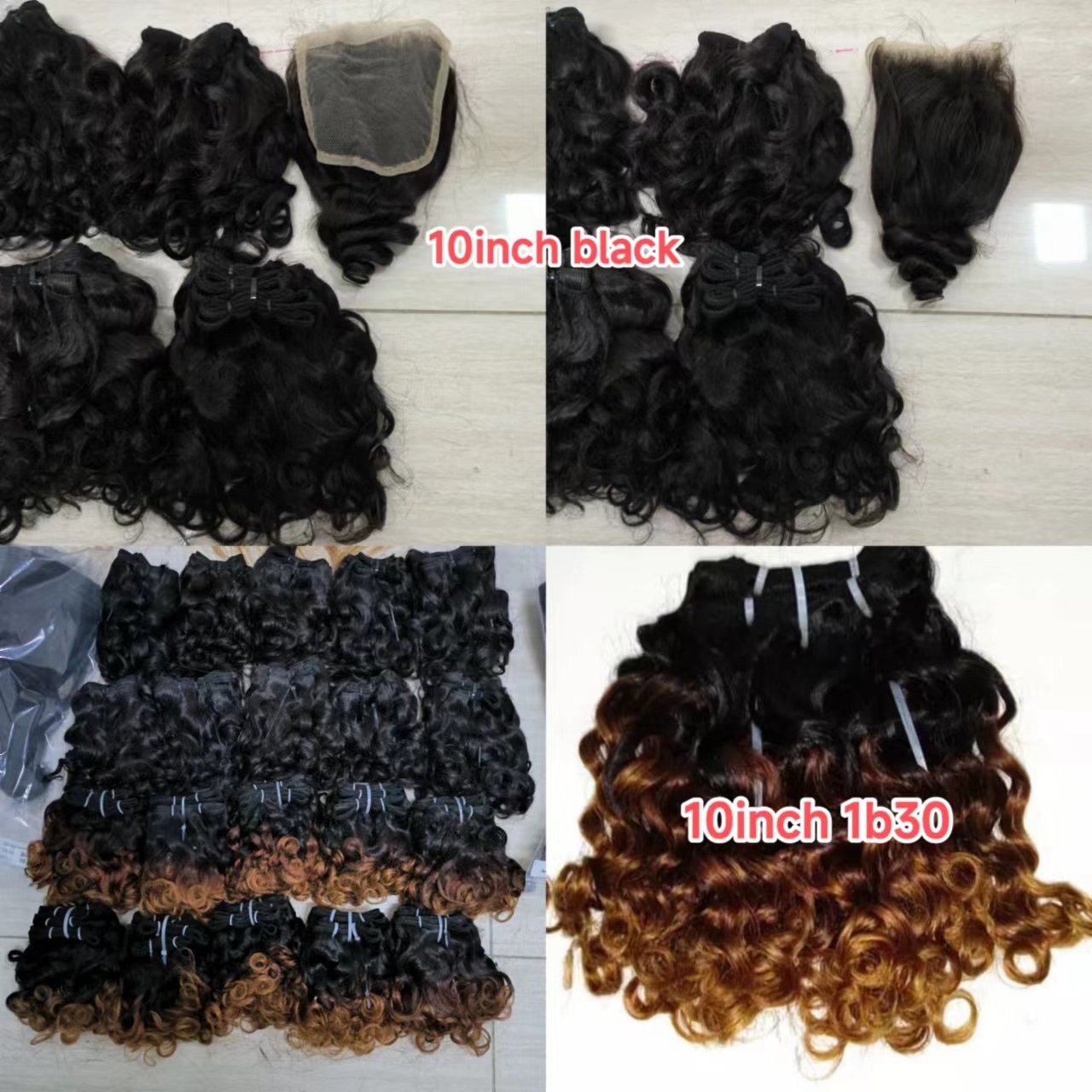 Letsfly 9A Grade Ombre Color Rose Curly 10 12 16inch 100% Human Hair Bundles Cuticle Aligned Virgin Brazilian Hair Extensions