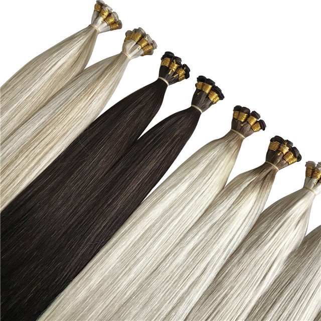 100% Russian Human Hair Extensions Weft Virgin Remy Hand Tied Weft Human Hair Extensions