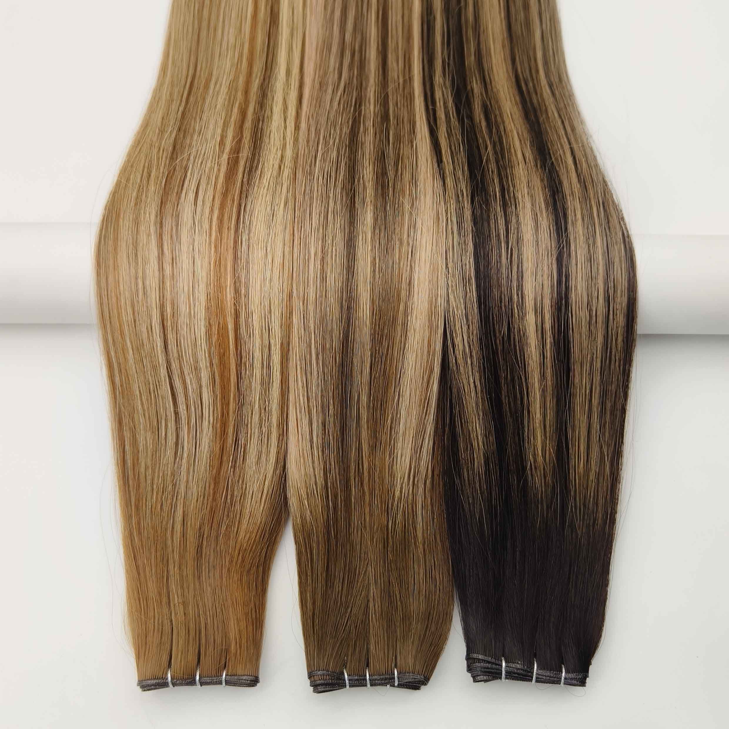 hot selling products 2024 Top quality New Genius Weft Russian Hair Extensions Double Drawn Human Hair Extensions
