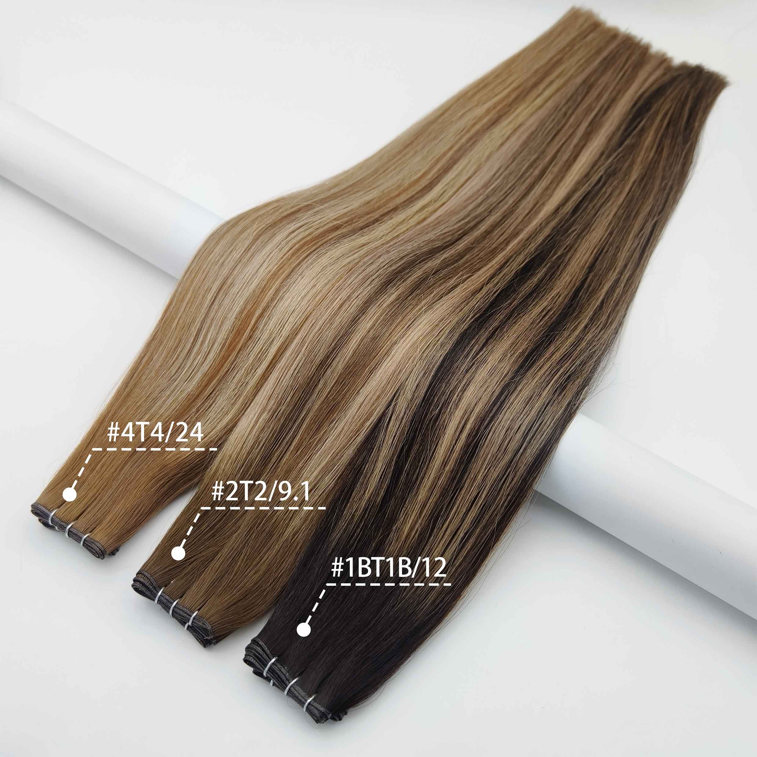 hot selling products 2024 Top quality New Genius Weft Russian Hair Extensions Double Drawn Human Hair Extensions