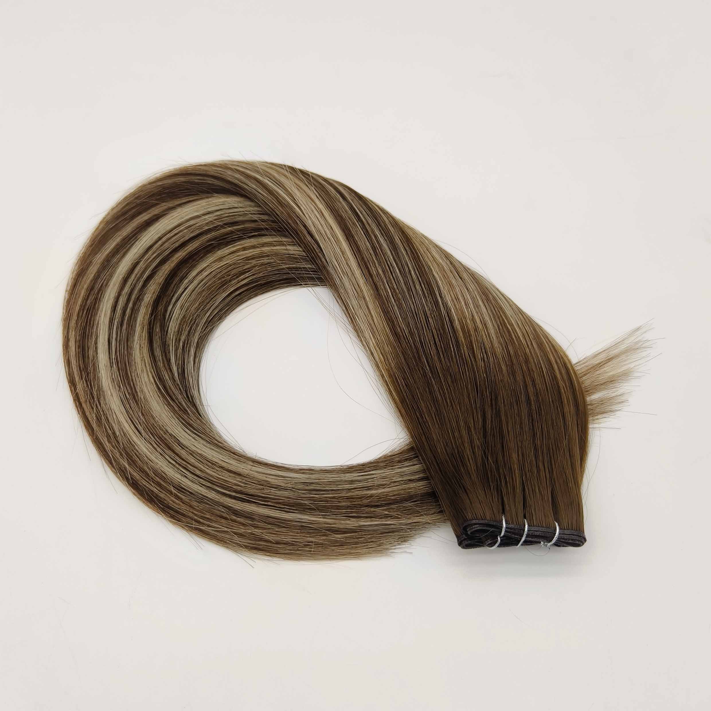 hot selling products 2024 Top quality New Genius Weft Russian Hair Extensions Double Drawn Human Hair Extensions