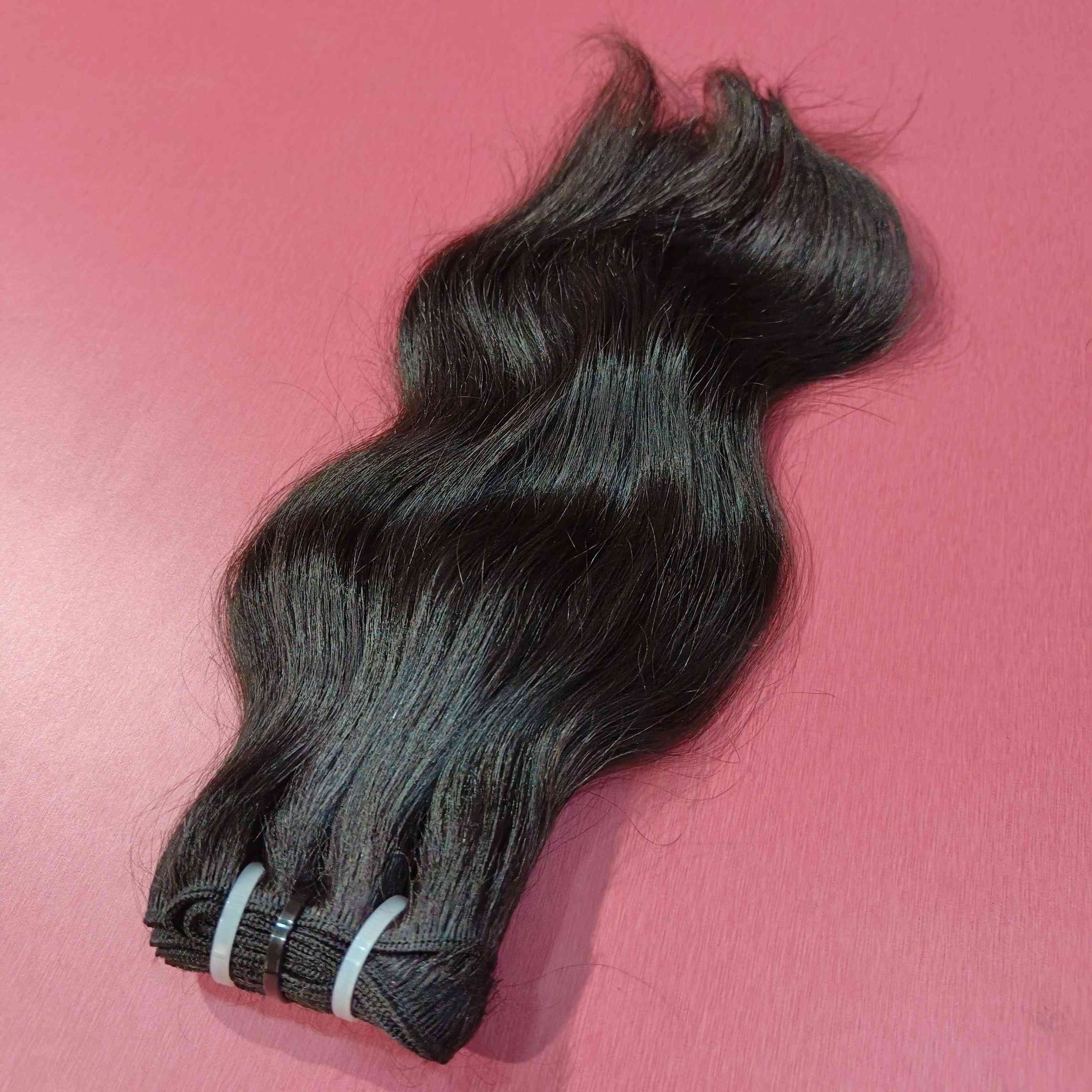 Indian temple human hair extensions genius weft single drawn raw unprocessed natural Bundles