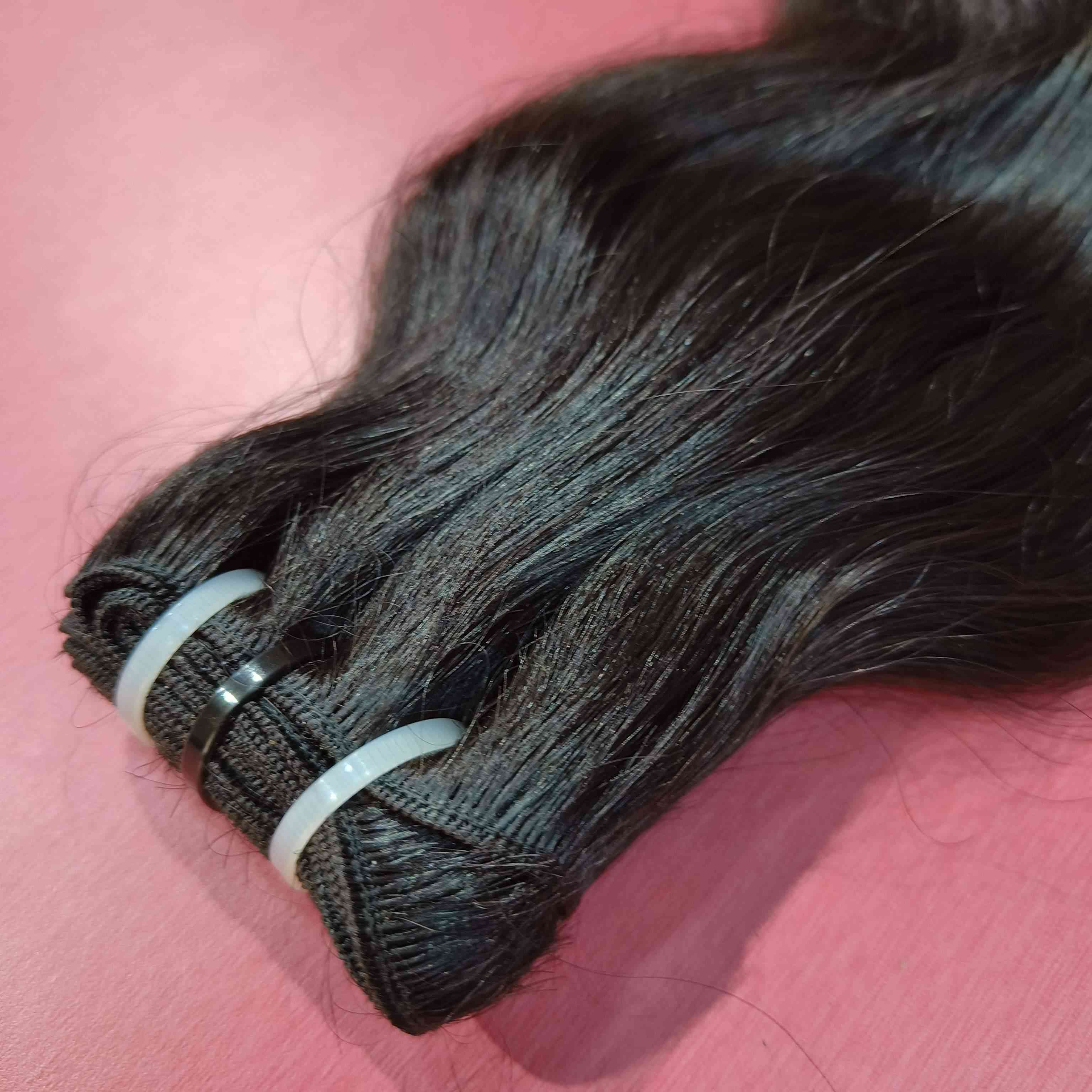 Indian temple human hair extensions genius weft single drawn raw unprocessed natural Bundles