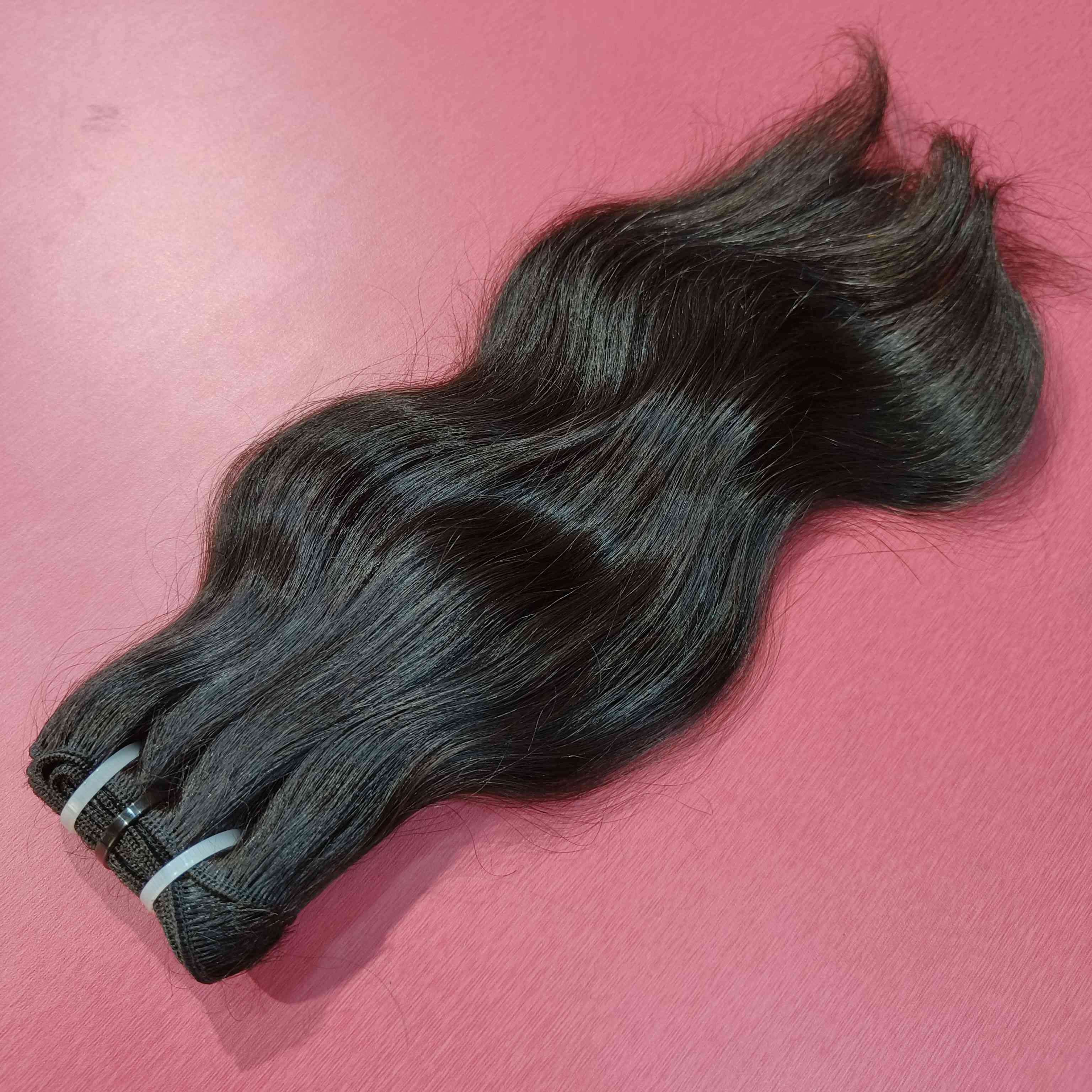 Indian temple human hair extensions genius weft single drawn raw unprocessed natural Bundles