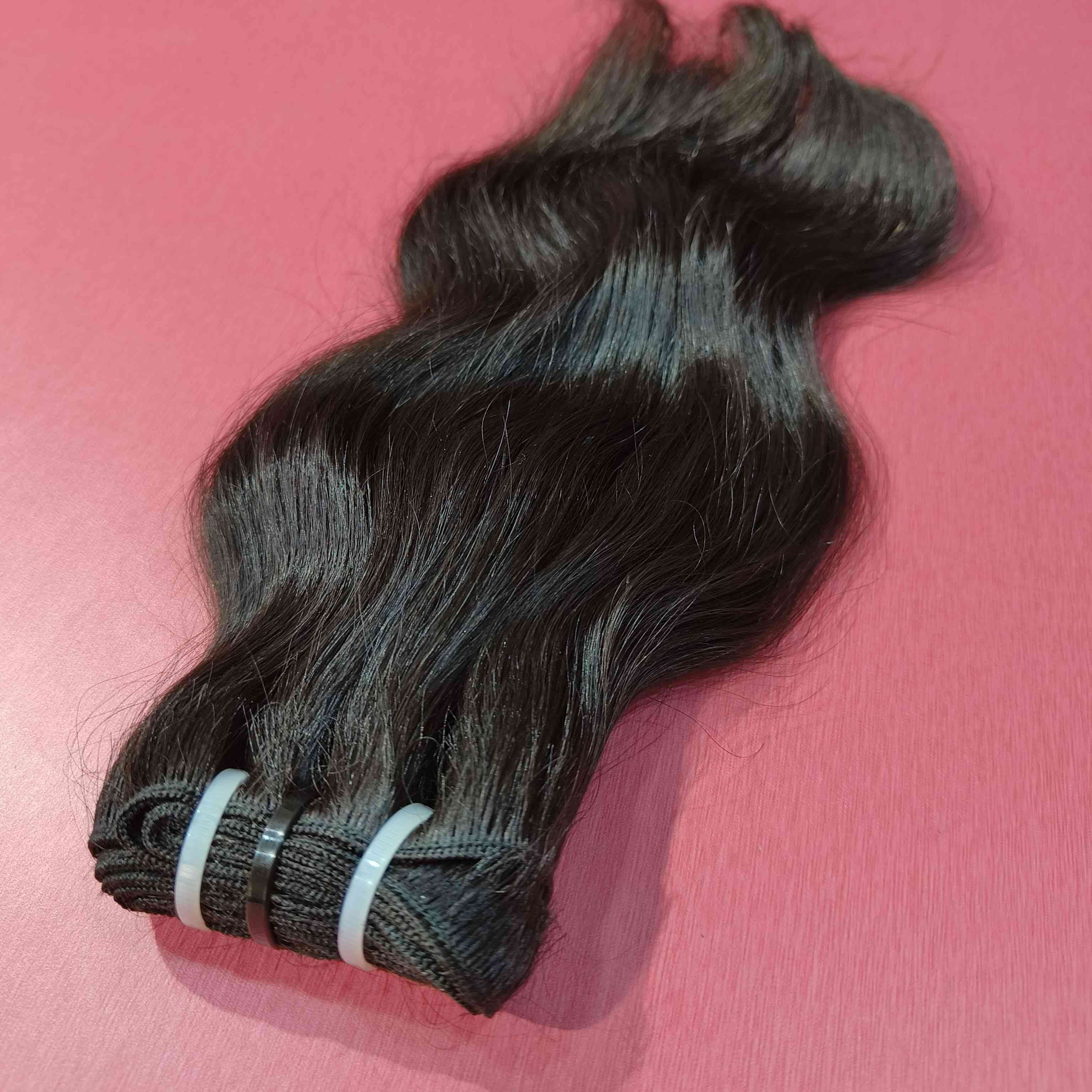 Indian temple human hair extensions genius weft single drawn raw unprocessed natural Bundles
