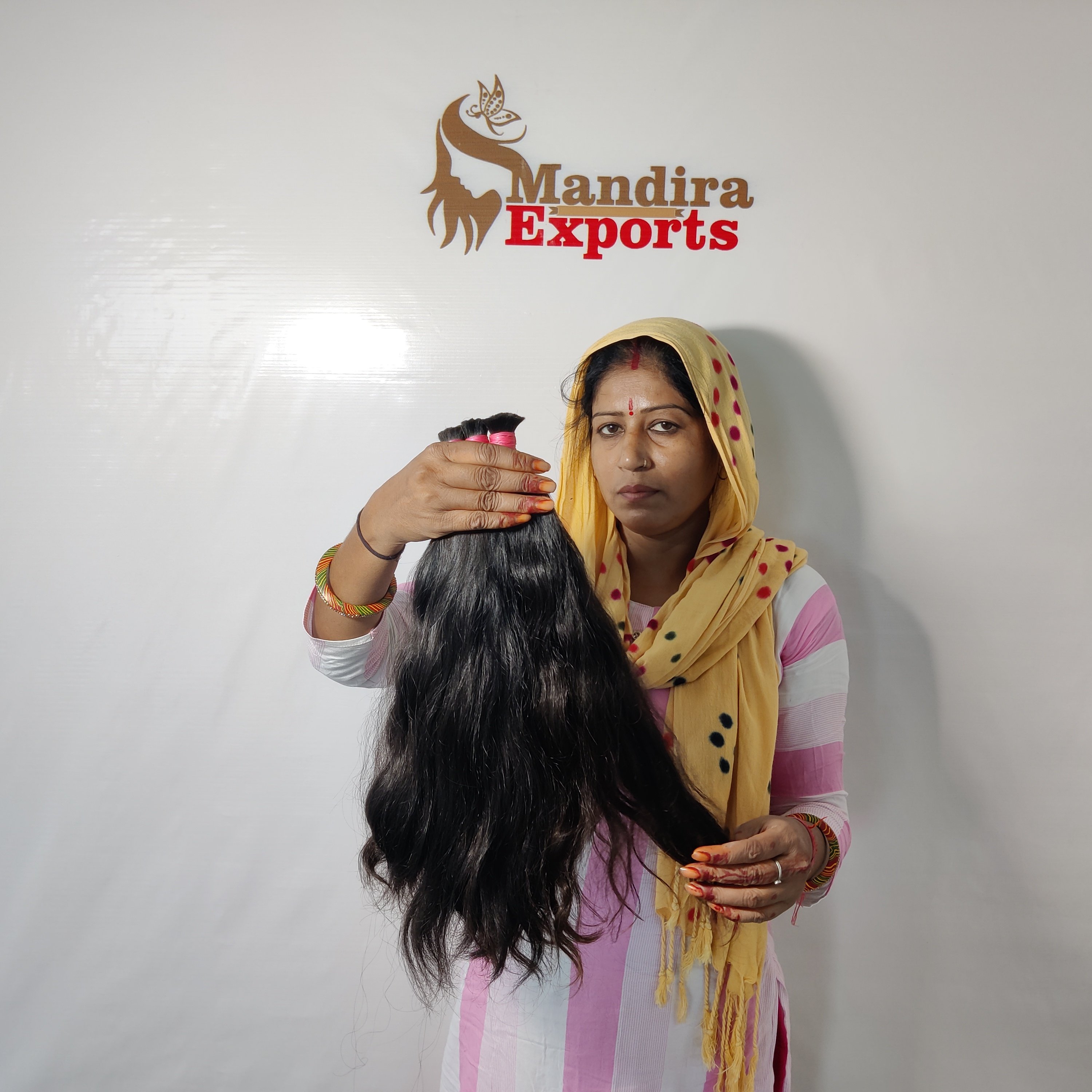 100% Natural unprocessed wavy Bulk virgin vendor temple cuticle aligned raw indian human hair extensions