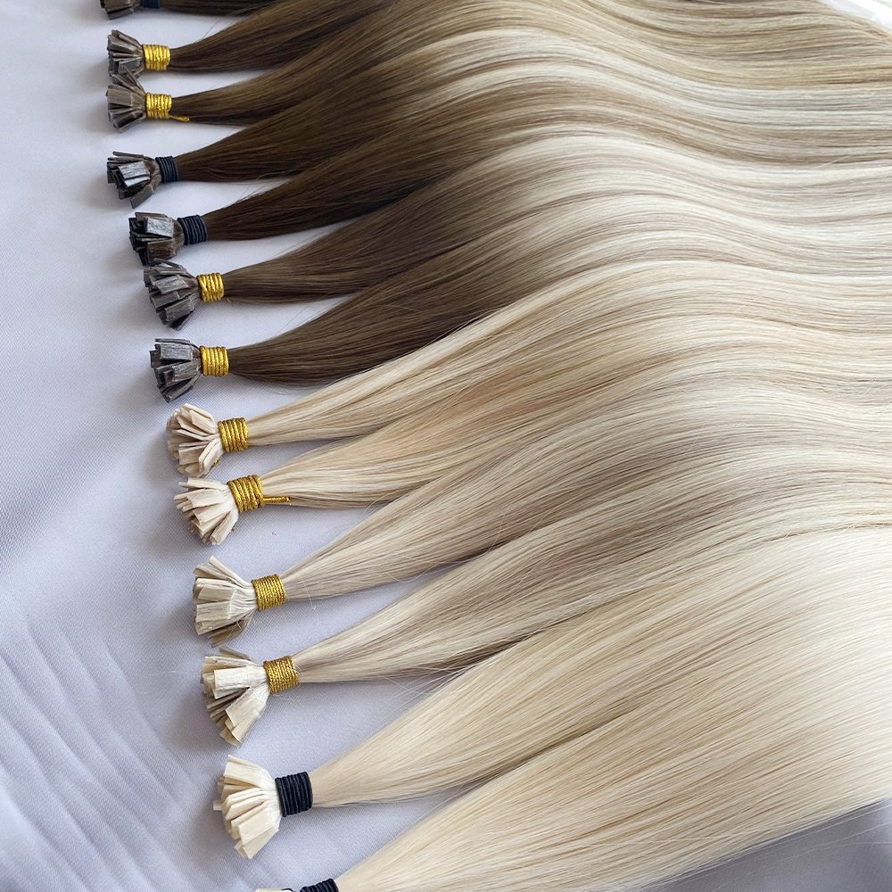 2024 Hot Selling Italian Keratin Double Drawn Virgin Cuticle Aligned K Tip Keratin Flat Tip U Tip Human Hair Extension