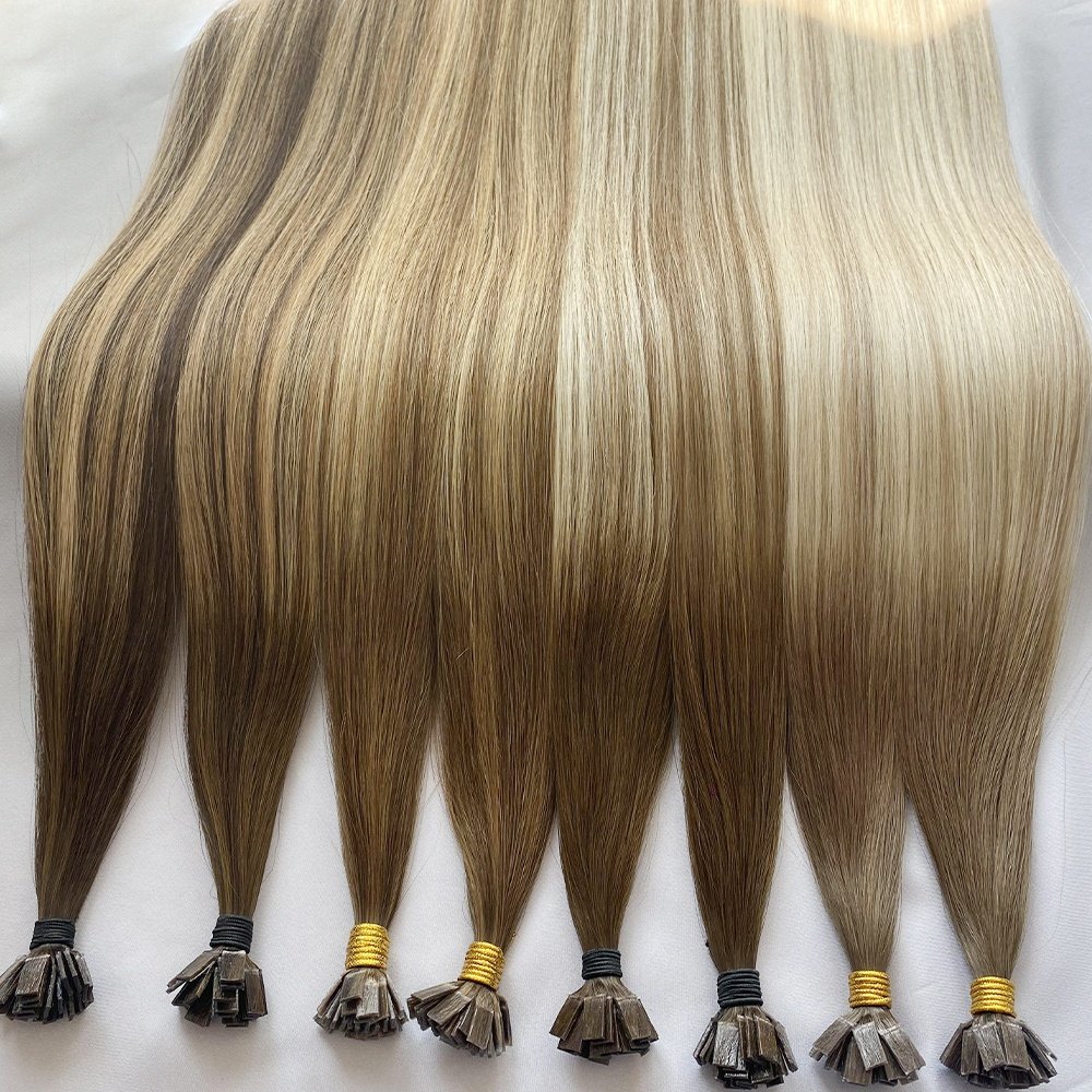 2024 Hot Selling Italian Keratin Double Drawn Virgin Cuticle Aligned K Tip Keratin Flat Tip U Tip Human Hair Extension