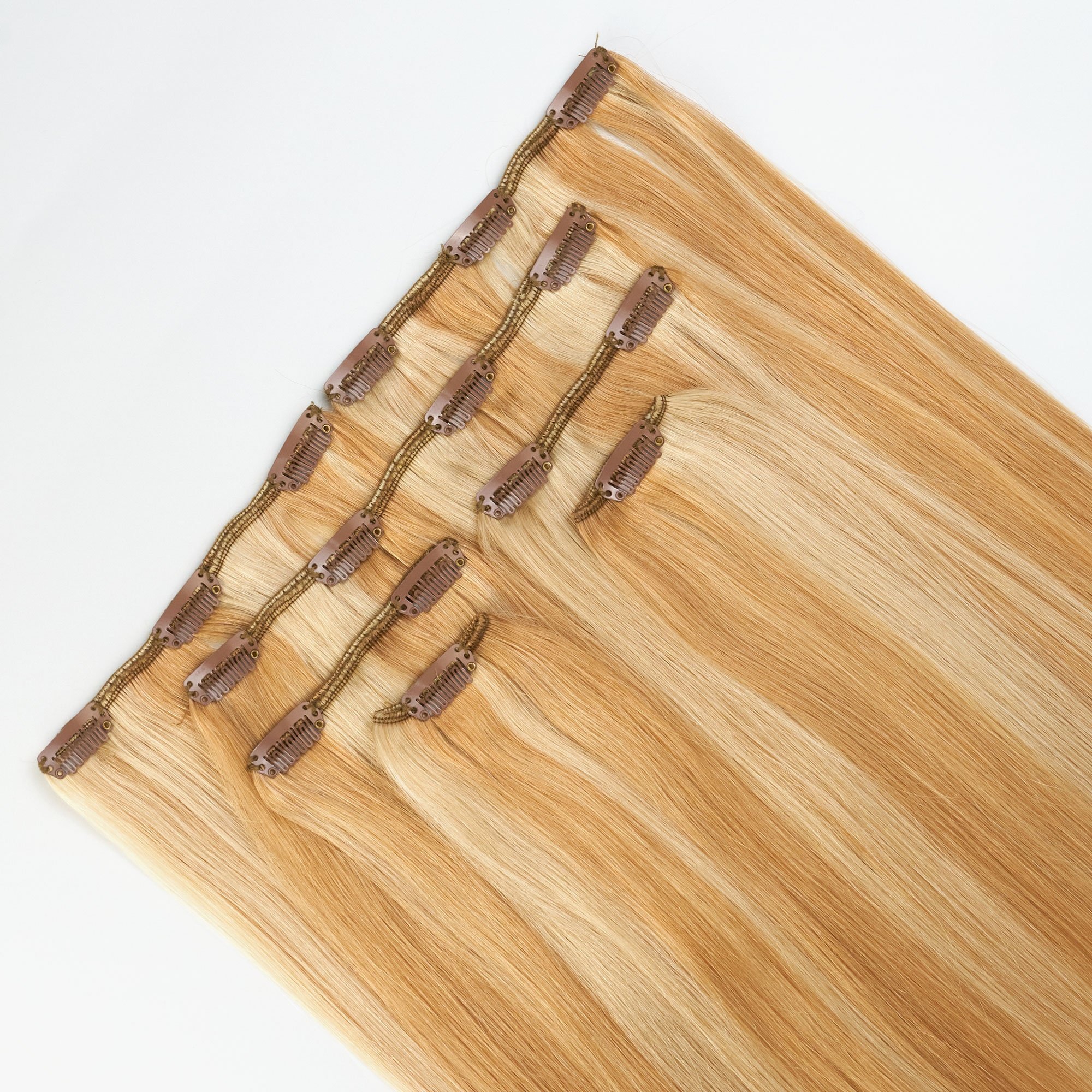 Antimi Customization Wholesale Virgin Human Hair 100% Unprocessed P4-27 Color Clip In Human Hair Extensions