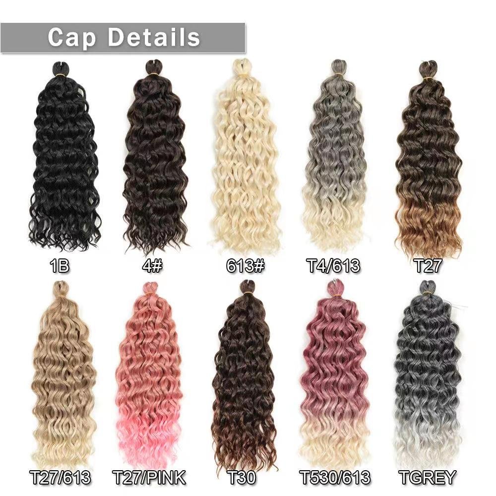 Hawaii Curl Synthetic Hair Extensions 18 24inch Braids Soft Afro Curls Crochet Hair Deep Wave Crochet ombre Braiding Ocean Wave