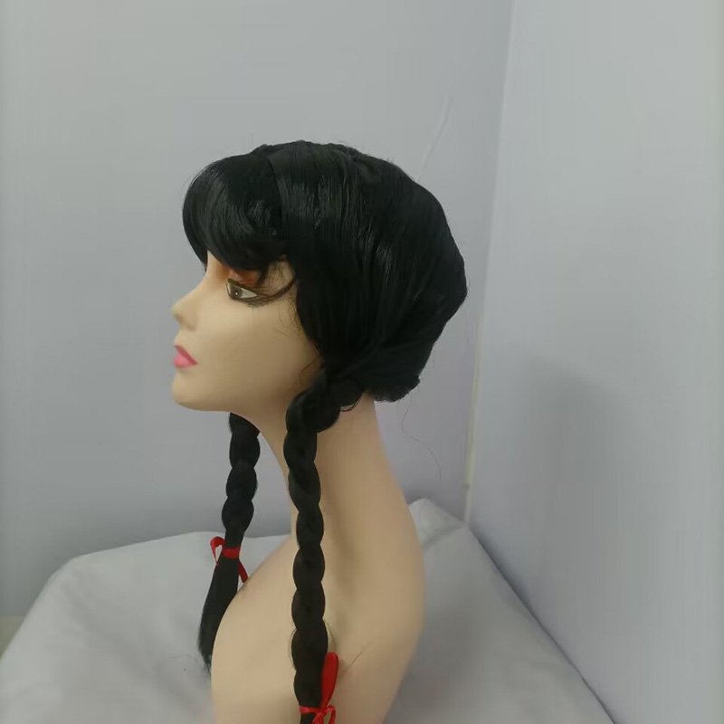 Adams family black braids Wednesday American Broadway musical cos wig