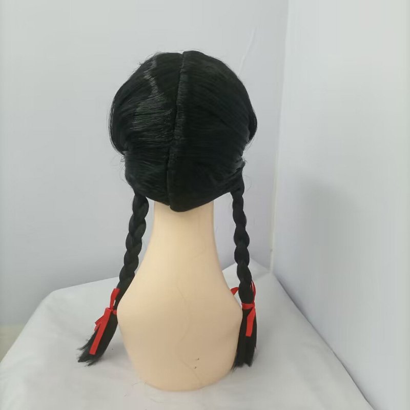 Adams family black braids Wednesday American Broadway musical cos wig