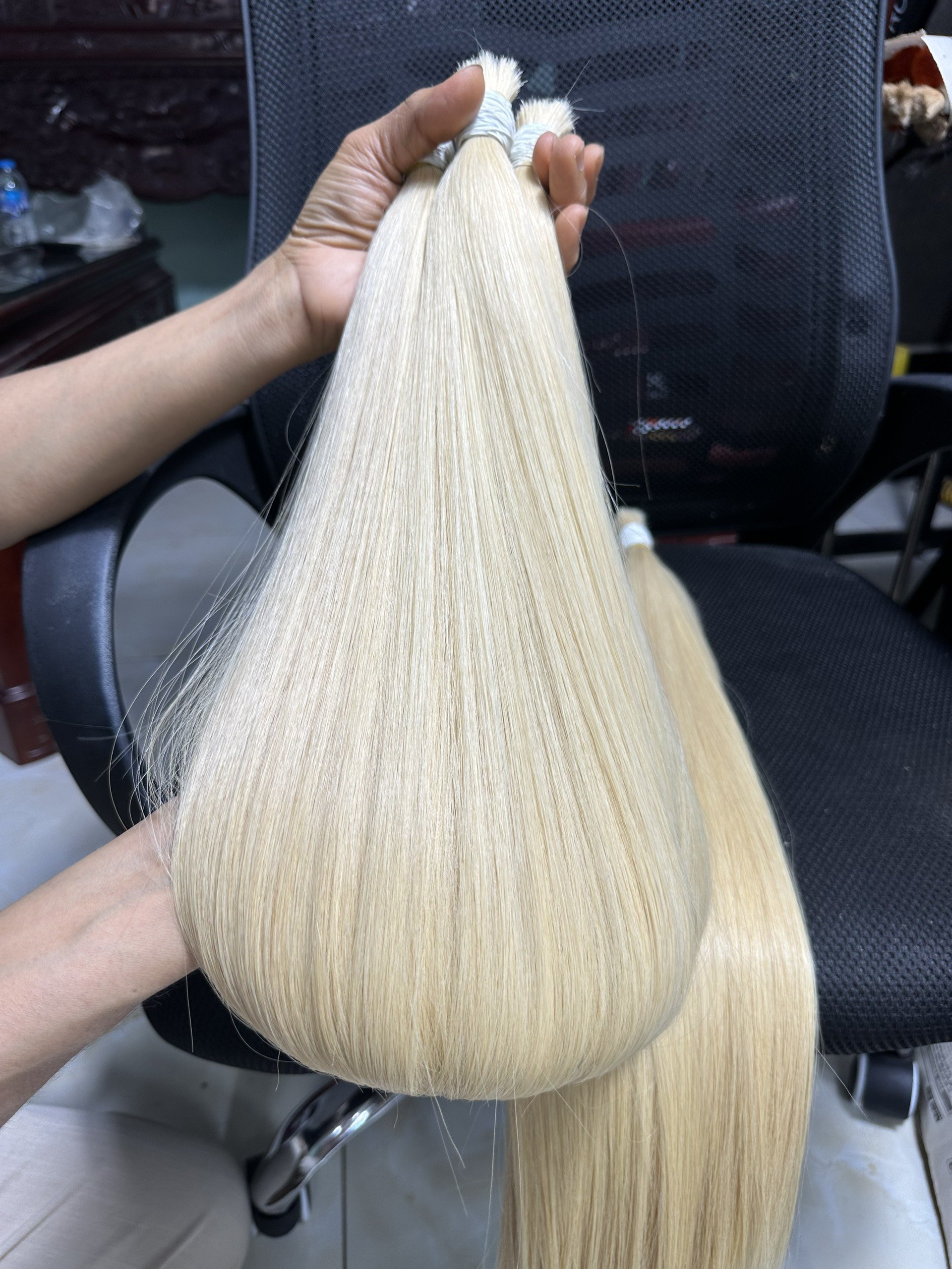 Product High Quality Bone Straight Blonde Bulk Hair 100% Remy Human Hair Extensions