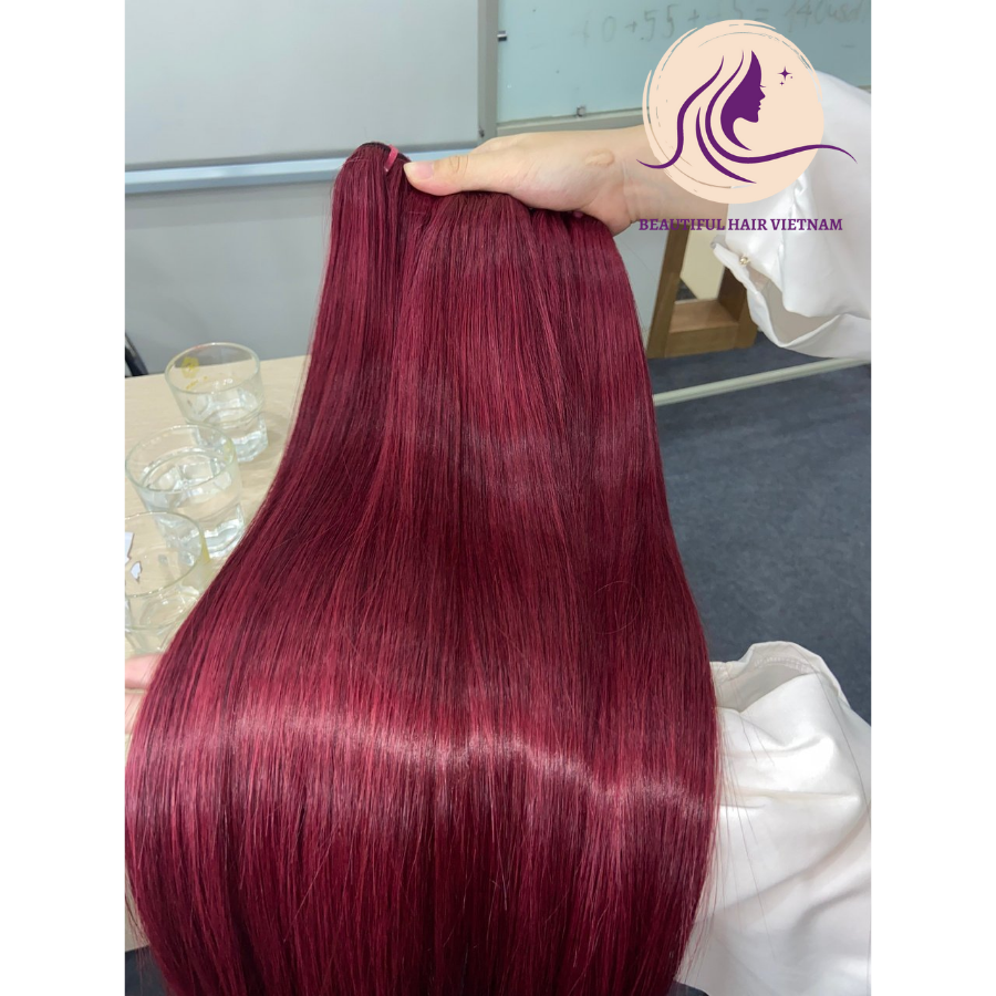 Wholesale Wine Color Long lasting trendy bone straight hair best hair human colour hair extension from Viet Nam