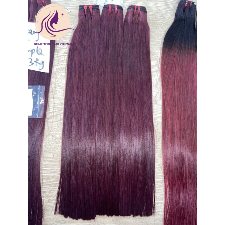 Wholesale Wine Color Long lasting trendy bone straight hair best hair human colour hair extension from Viet Nam