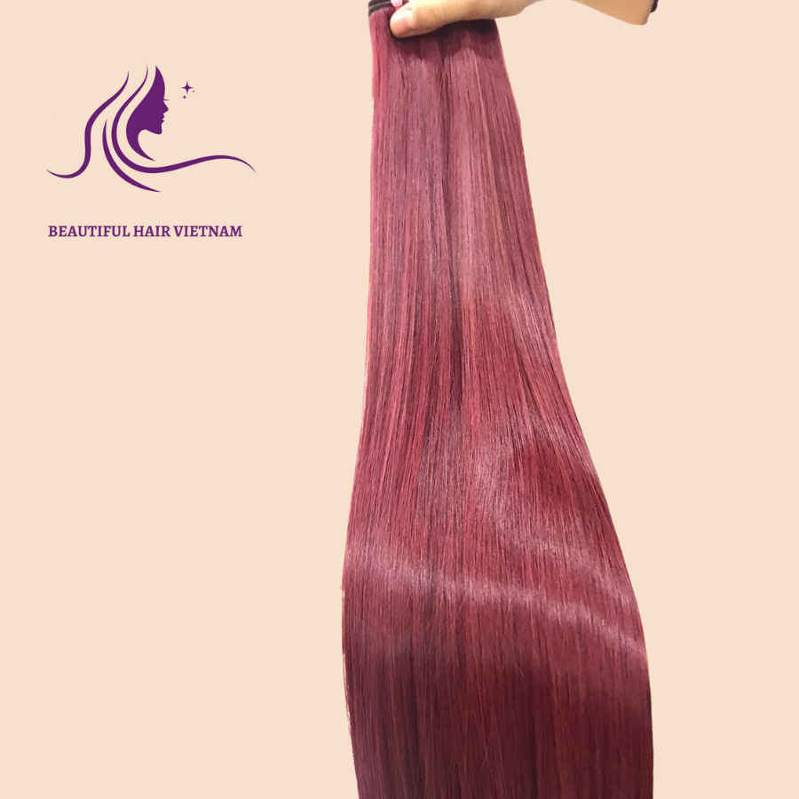Wholesale Wine Color Long lasting trendy bone straight hair best hair human colour hair extension from Viet Nam