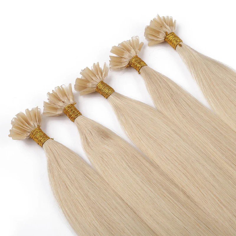 Wholesale Flat Tip Keratin Human Hair Extensions Pre-bonded I-tip Hair Extensions Burmese Raw Human Hair
