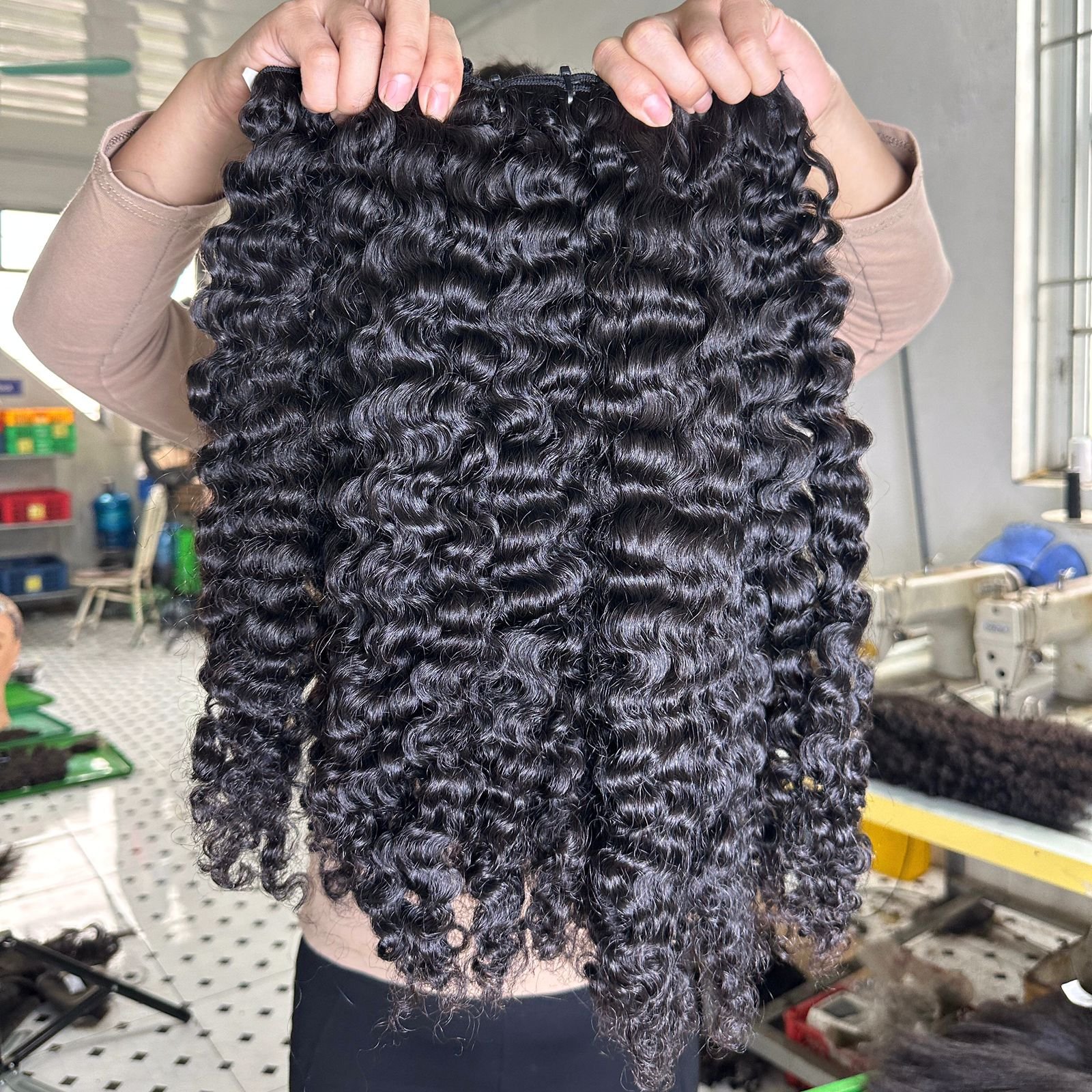 Unprocessed Virgin Raw Human Hair Extensions, Raw Burmese Curly Cambodian Hair Bundles Vendor, Raw Cambodian Hair Vendors