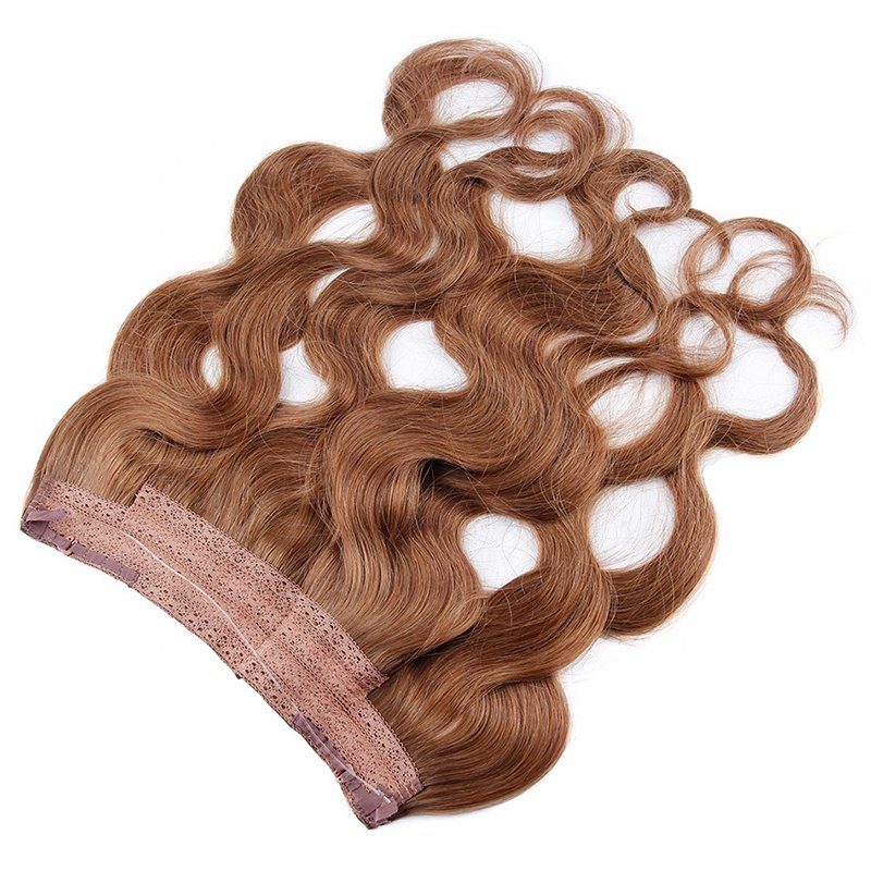 Hot Sale Tangle Free 100% Remy Human Hair Extensions Adjustable Transparent Wire Wavy Hairpiece