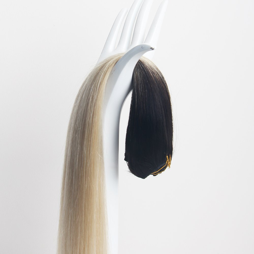 Ombre Customized Double Drawn 160g Blonde Virgin remy Seamless Clip in hair extension 100 real Brazilian human hair Extensions
