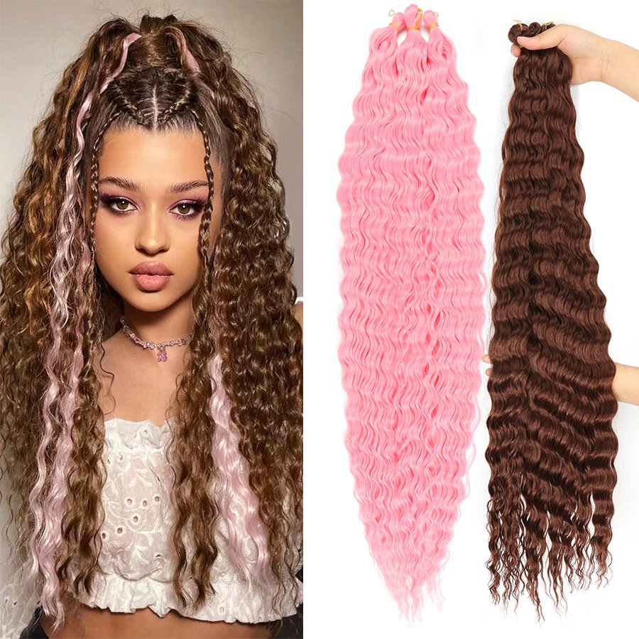 Good Quality Colorful Litter Curly Deep Wave Braiding Hair Crochet Hair Extensions