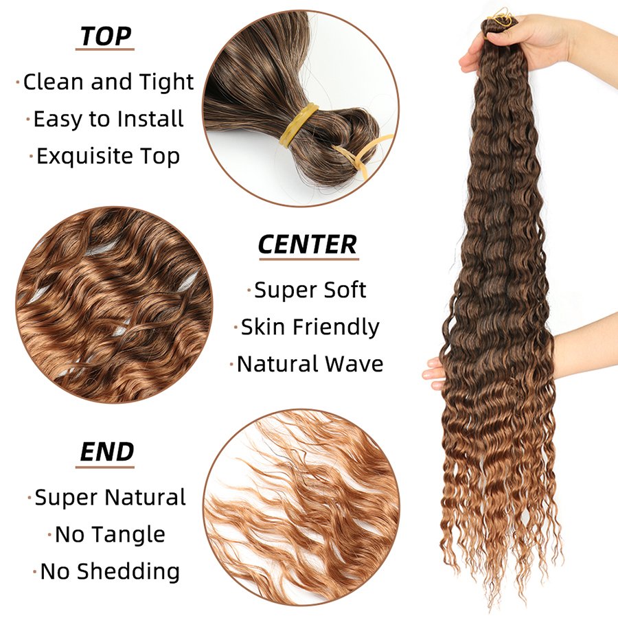 Good Quality Colorful Litter Curly Deep Wave Braiding Hair Crochet Hair Extensions