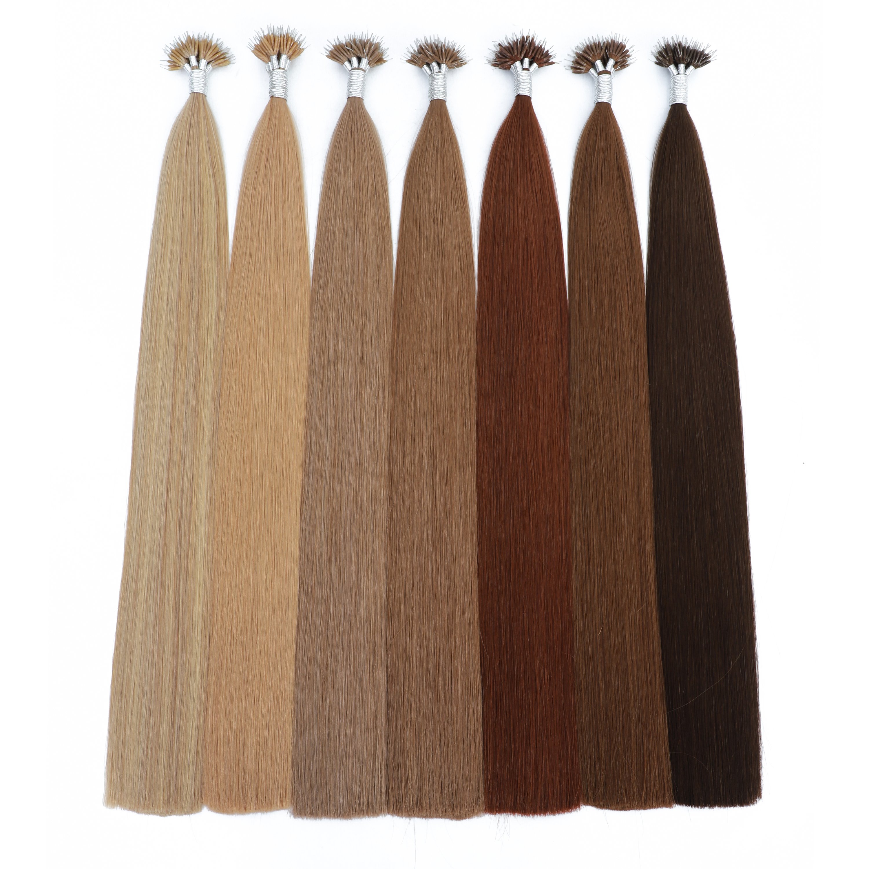 keratin 8 to 30 inch russian platinum blonde color hair real remy human nano ring/nano tip hair extensions